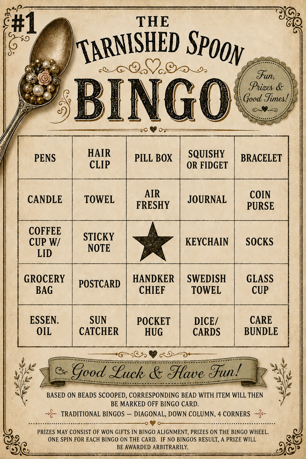 The Tarnished Spoon BINGO