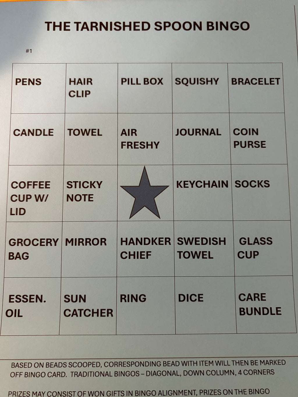 The Tarnished Spoon BINGO