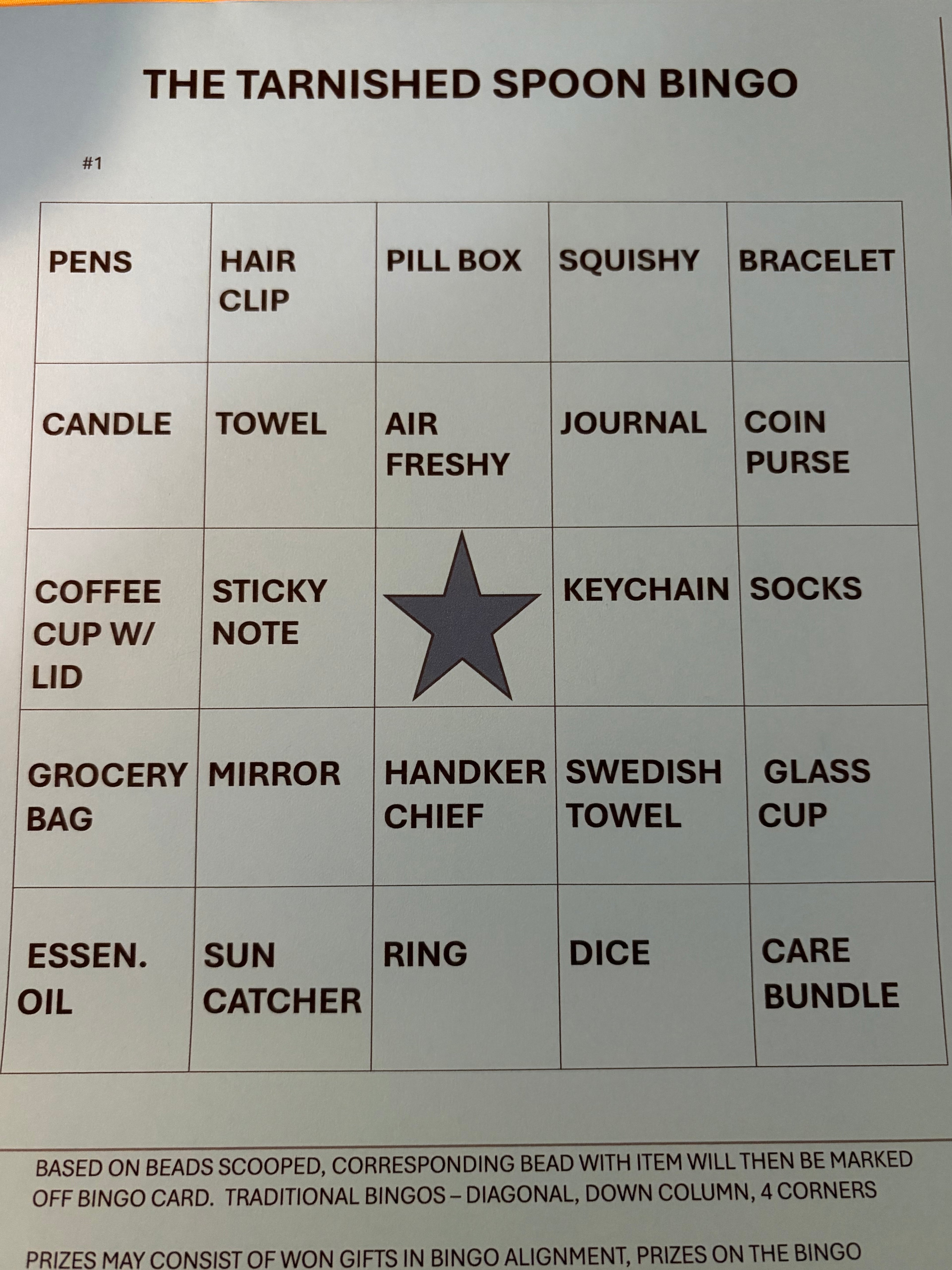The Tarnished Spoon BINGO