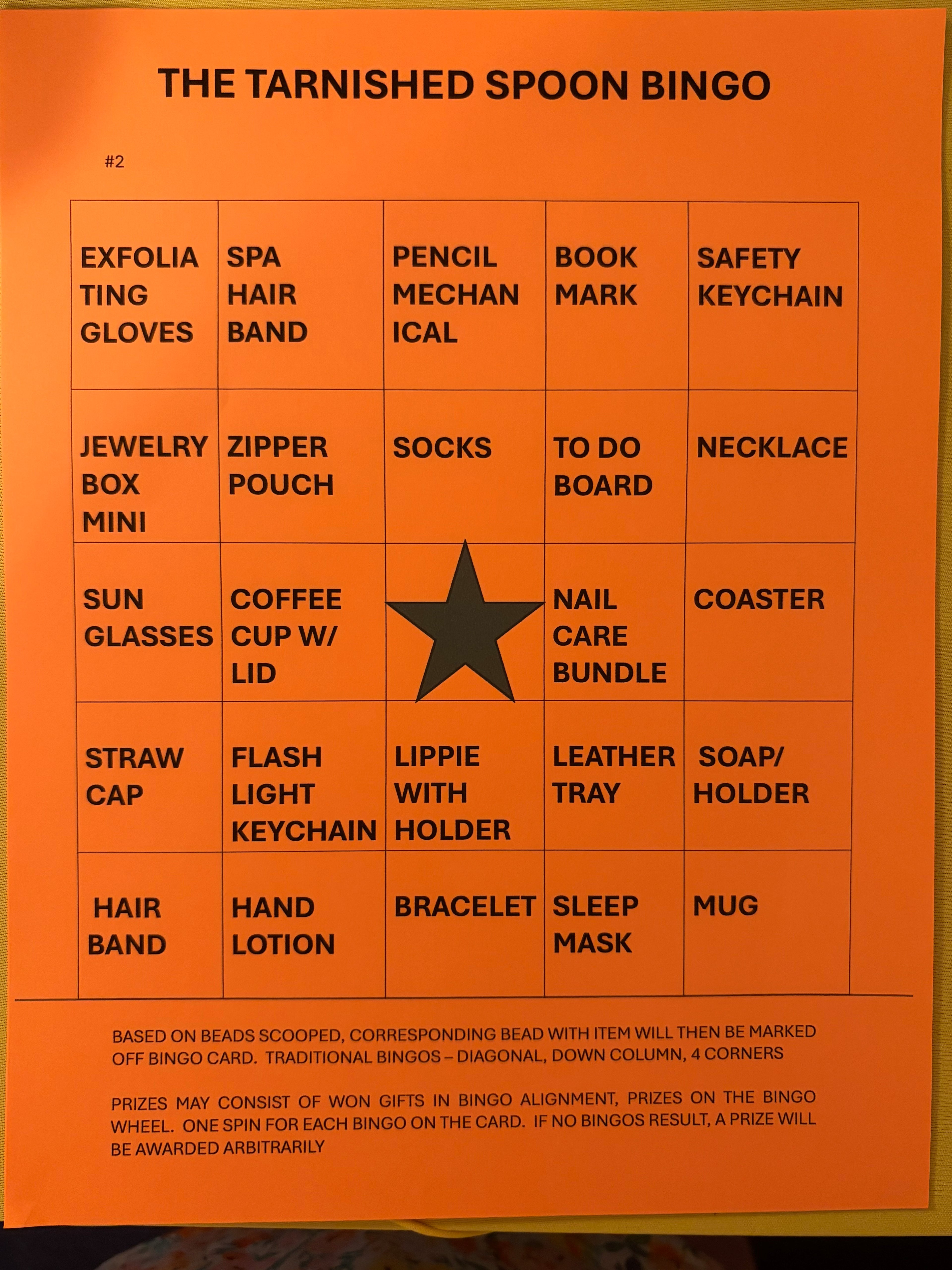 The Tarnished Spoon BINGO