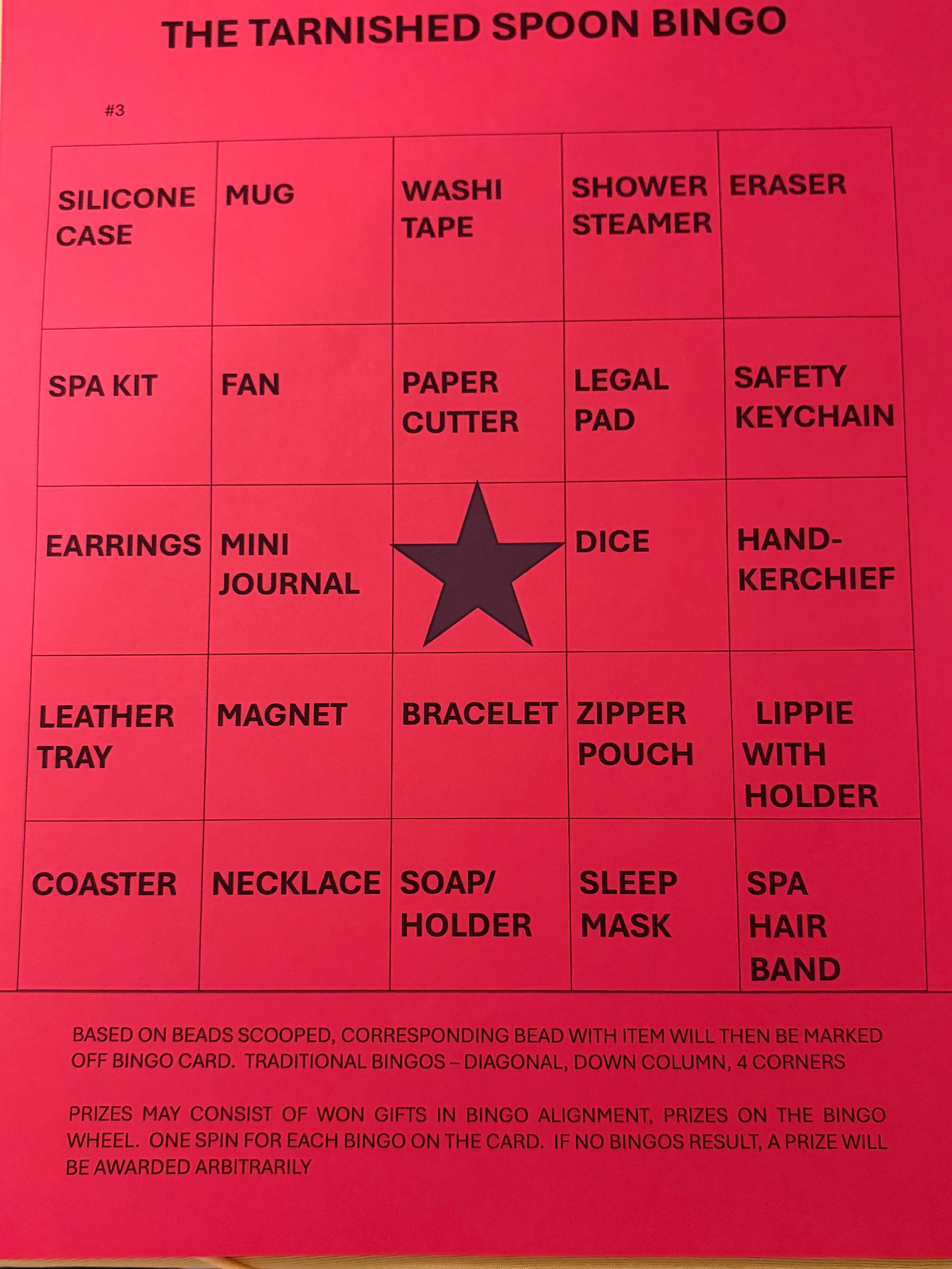 The Tarnished Spoon BINGO